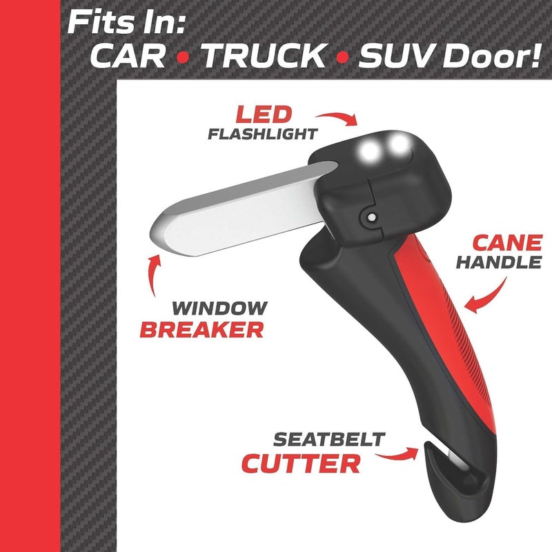 Emson Original Car Cane 2Pk – All in 1 Car Handle Assist for Elderly Car Door Handle, Seat Belt Cutter, Window Breaker, Flashlight, Car Door Handle for Elderly Easy Exit - Image 4